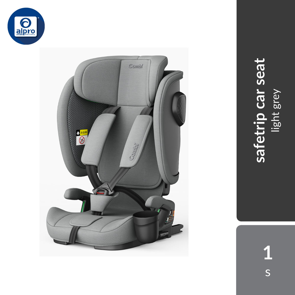 Combi SafeTrip Car Seat (Light Grey/ Black) | R129 i-Size Child Car Seat
