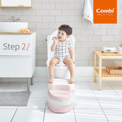 Combi Baby Label Step Up Potty (Grey) | Potty Training Seat & Step Stool