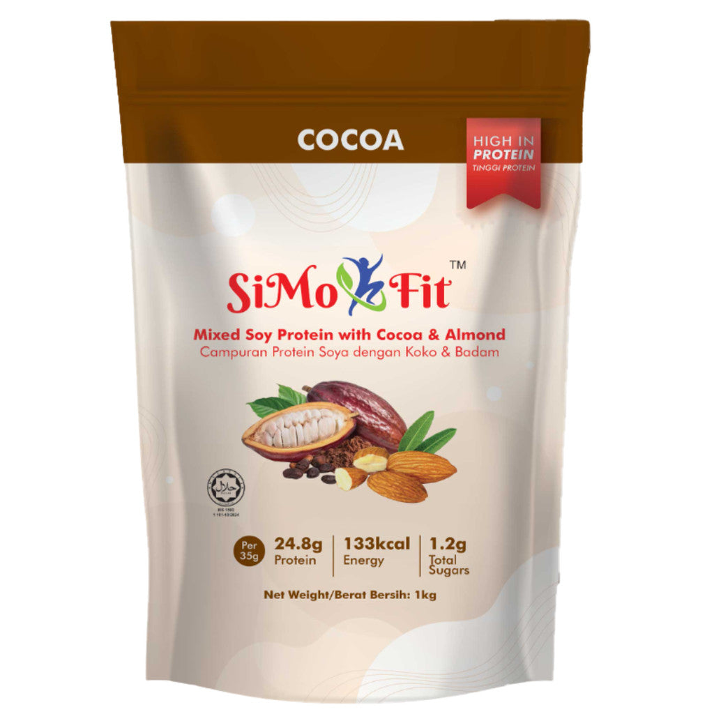 Simofit Original Mixed Soy with Almond & (Barley/ Cocoa/ Strawberry) 1kg | Premium Plant Based Ingredients 1028
