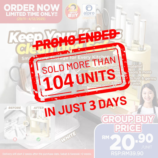 [Group Buy Delivery Starts: 30/12/2025] Smart Kitchen Knife Rack (White/Yellow) Group Buy