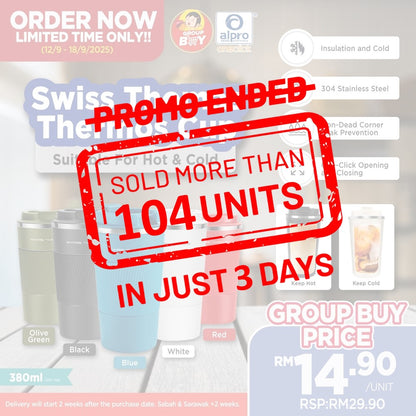 [Group Buy Delivery Starts: 03/10/2025] Swiss Thomas SS304 Thermos Coffee Cup Mug 1s (Red/ Blue/ Black/ Olive Green/ Whi Group Buy